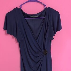 Lauren Ralph Lauren Navy Blue Draped Top